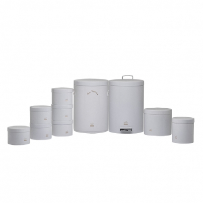 سرویس جهیزیه 10 پارچه سفید چروک در فلزی