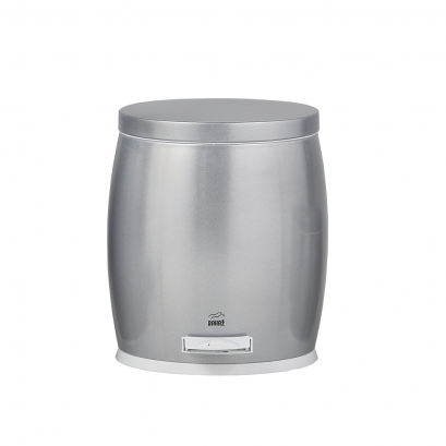 سطل پدالدار 14 لیتری آرامبند خمره ای نقره ای متالیک فلزی سطل پدالدار 14 لیتری آرامبند خمره ای نقره ای متالیک فلزی