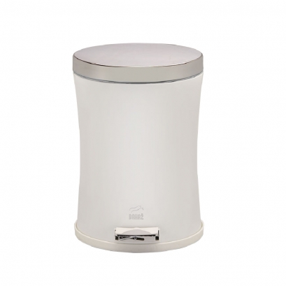 سطل پدالدار 14 لیتری کمر باریک Silent سفید در استیل