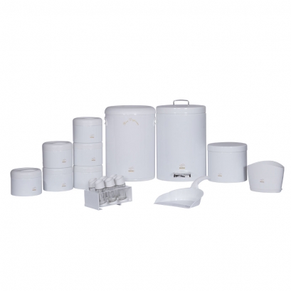 سرویس جهیزیه 18 پارچه ساده سفید در پلیمری