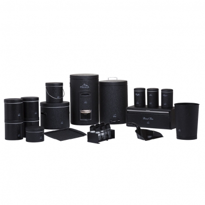 سرویس جهیزیه 23 پارچه مشکی چروک در فلزی