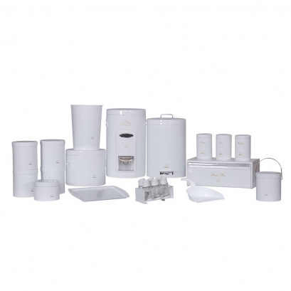 سرویس جهیزیه 23 پارچه سـفیـد فـلزی