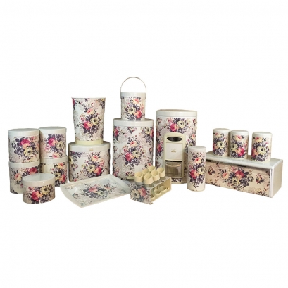 سرویس جهیزیه 23 پارچه طرح رز در فلزی