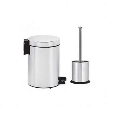 سرویس سطل 3لیتری سایلنت استیل و برس توالت استیل مشکی سرویس سطل 3لیتری سایلنت استیل و برس توالت استیل مشکی