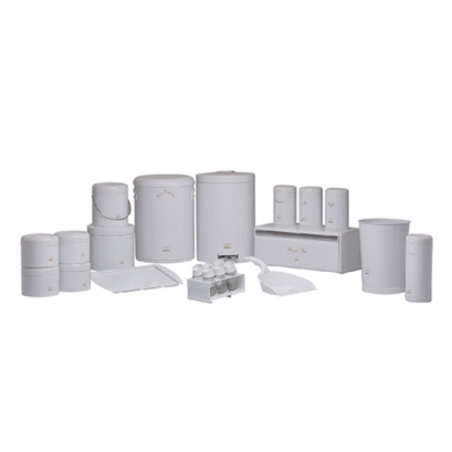 سرویس جهیزیه 23 پارچه ساده سفید براق در پلیمری