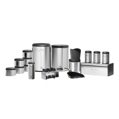 سرویس جهیزیه 23 پارچه ساده استیل مشکی در پلیمری