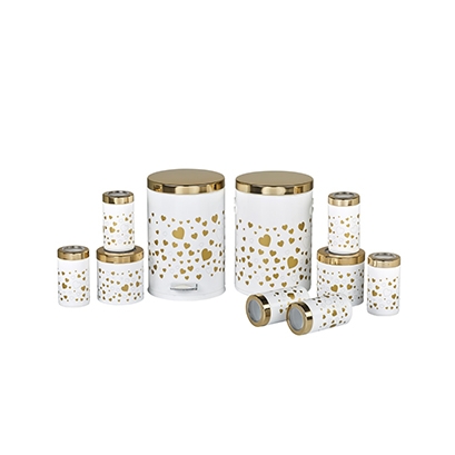 سرویس 10 پارچه طرح دل آرا طلایی