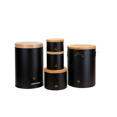 سرویس جهیزیه 5 پارچه - مشکی در بامبو