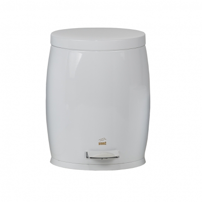 سطل پدالدار 14 لیتری آرامبند خمره ای سفید فلزی سطل پدالدار 14 لیتری آرامبند خمره ای سفید فلزی