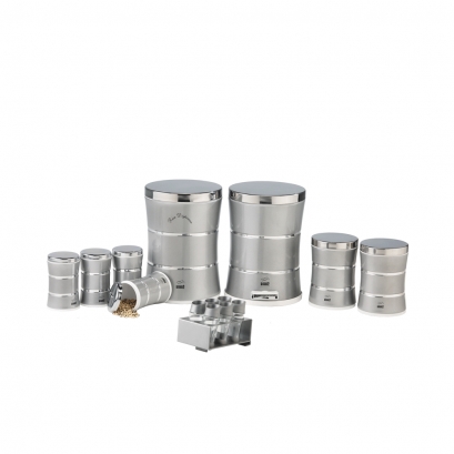 سرویس جهیزیه 15 پارچه-دوخط-نقره ای متالیک دراستیل