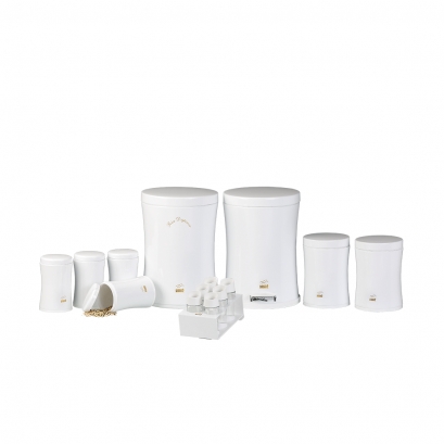 سرویس جهیزیه 15 پارچه کمر باریک سفید در فلزی