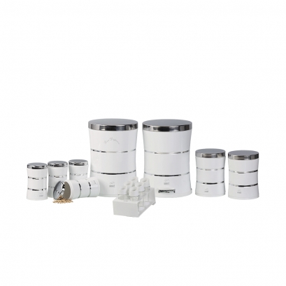 سرویس جهیزیه 15 پارچه-دوخط-سفید در استیل