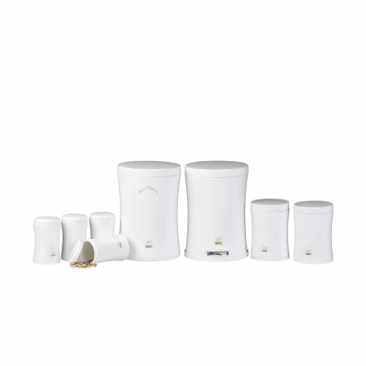 سرویس جهیزیه 8پارچه کمرباریک سفیددرفلزی 