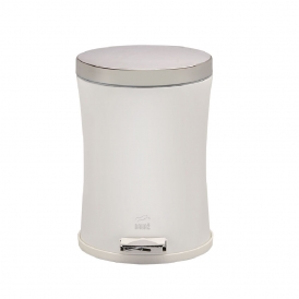 سطل پدالدار 14 لیتری کمر باریک Silent سفید در استیل سطل پدالدار 14 لیتری کمر باریک Silent سفید در استیل