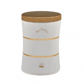 سطل برنج بدون پیمانه کمر باریک_دوخط سفید در استیل طلایی
