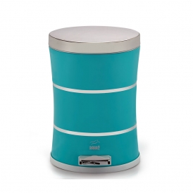 سطل پدالدار 14 لیتری کمر باریک Silent–دوخط  آبی تیفانی در استیل سطل پدالدار 14 لیتری کمر باریک Silent–دوخط  آبی تیفانی در استیل